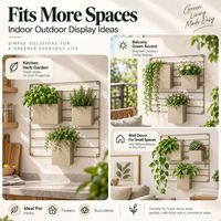 Support mural vertical en métal pour trois pots de fleurs, idéal pour l'intérieur et l'extérieur
