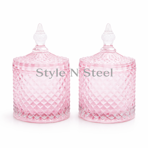 Portavelas de Cristal Ecológico con Diseño de Diamante para Decoración del Hogar, Ideal para Navidad, Pascua, Cumpleaños y San Valentín - Product Image 1