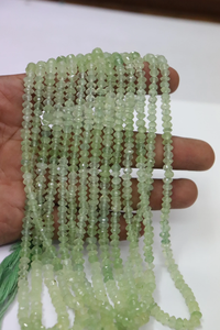 Cuentas Rondelle facetadas de Prehnita natural de 4-5mm con hebra de 16 pulgadas para hacer joyas de piedras preciosas de Prehnita - Product Image 3