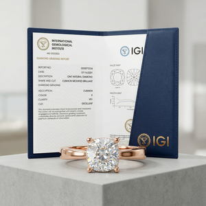 เครื่องประดับอัญมณีชั้นดี ได้รับการรับรองจาก IGI เพชรทรงคุชชั่น 2 กะรัต VS เพชรเลี้ยงในห้องปฏิบัติการ ทองคำแท้ 9k แหวนแต่งงานสำหรับผู้หญิง ของขวัญสำหรับงานปาร์ตี้ - Product Image 3