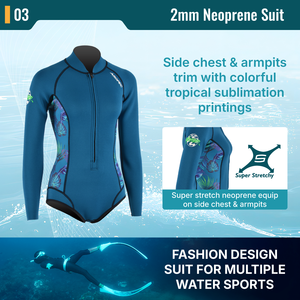 Combinaison en néoprène Aropec 2 mm pour femme - Combinaison intégrale à fermeture éclair sur le devant avec coutures plates, équipement confortable pour les sports nautiques, OEM/ODM disponible - Product Image 4