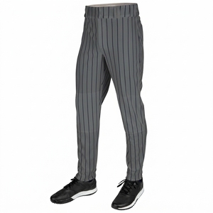 Pink Pinstripe Baseball <b>Pants</b> for Men – Breathable Athletic Training Uniform Bottoms with Stretch Fit - Product Image 4