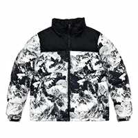 Blouson matelassé Whiteaura International à imprimé abstrait, entièrement zippé, chaud, imperméable, respirant, en toile, vêtement d'extérieur d'hiver, coupe classique