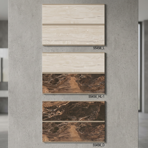OEM 300x450mm Southern Vintage Full Polished Porcelain Black and White Rustic Antique Wavy Embossed Ceramic <b>Wall</b> Tiles - Product Image 6