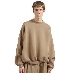 Pull ras du cou vintage 100% en coton pour hommes Streetwear personnalisable manches baggy surdimensionnées motif solide couleur d'impression personnalisée - Product Image 1