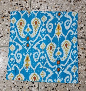 Cotton Kantha Cushion Cover Indian Handmade Pillow Cover Hand <b>Stitched</b> Traditional Bohemian Home Textile Exporter - Product Image 1