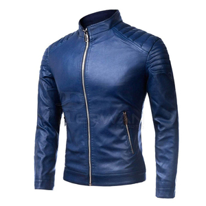 Hot Selling Men's Casual Leather <b>Jacket</b> Windproof Winter <b>Canvas</b> <b>Jacket</b> with Stand Collar and Front Logo New Fashion Style - Product Image 1