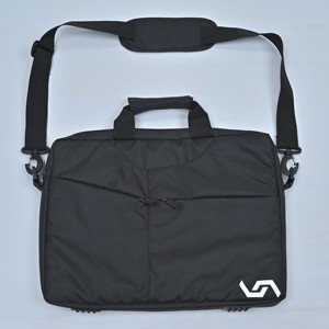 Sac pour ordinateur portable Oxford noir minimaliste avec bretelles et fermeture éclair, design souple unisexe, résistant à l'eau, grande capacité - Product Image 1