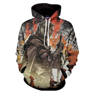 Sweat-shirt à capuche pour homme, imprimé en 3D, design guerrier, polyester, vêtements décontractés pour l'automne - Product Image 2