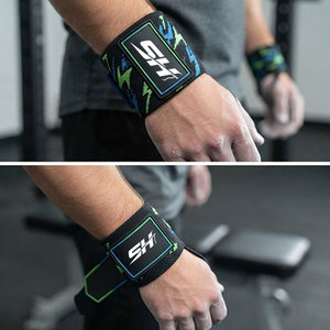 Bandes de poignet réglables unisexes haute résistance pour la musculation, l'entraînement en salle de sport, la musculation, prix de gros, logo personnalisé - Product Image 5