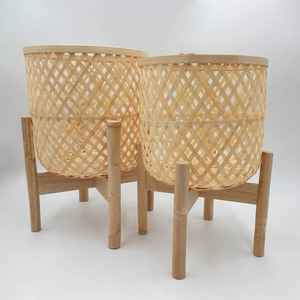 Soporte ajustable para plantas de bambú, cestas para macetas hechas a mano con soportes elevados para plantas verdes. - Product Image 1