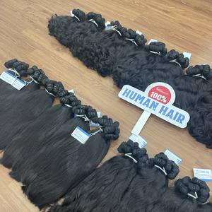 ผมต่อแบบลอนตรงจากธรรมชาติเครื่องทำผมผ้าสองชั้นมัดผมมนุษย์แท้ - Product Image 3