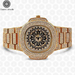 Charm_Jewells Luxury Stainless Steel Watch 43mm Dial 20mm Band <b>Diamond</b> Bezel Analog Mechanical Movement 10 Bar Water Resistant - Product Image 4