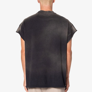 เสื้อยืดคอกลมโอเวอร์ไซส์ผู้ชาย ผ้าคอตตอนเจอร์ซีย์สีพื้น สไตล์ลำลอง - Product Image 3