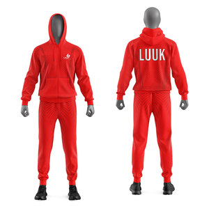 All Season Geometric Tracksuit Set Unisex Full <b>Zip</b> <b>Hooded</b> Sweatshirt and Athletic Pants Outfit Side Pockets Quick Dry Wear - Product Image 3