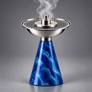 Brûleur d'encens Bakhoor en résine effet marbre, diffuseur d'aromathérapie en acier inoxydable, support décoratif pour parfum d'intérieur, entièrement naturel - Product Image 3