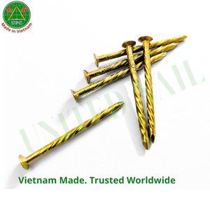 Clous en acier plaqué jaune de 1-3/8 pouces avec tige à vis pour le travail du bois, en provenance du Vietnam |    Clous non montés avec revêtement jaune - Product Image 5