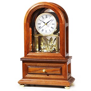 Handcrafted <b>Rustic</b> Digital Acacia Wood Two-piece <b>Desk</b> Clock with Brass Pendulum-Wholesale - Product Image 1