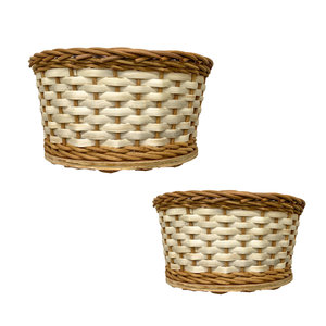 Cesta de Mimbre para Guardar Pan con Base de Madera para Cafetería y Bistro, Artesanía Vietnamita, Buffet y Catering - Product Image 1