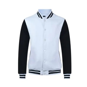 เสื้อแจ็คเก็ตเบสบอลวาร์ซิตี้แบบยูนิเซ็กซ์ แขนหนังติดกระดุม ผ้าขนสัตว์ 100% ปักลายตัวอักษรแบบกำหนดเองคุณภาพสูง - Product Image 2
