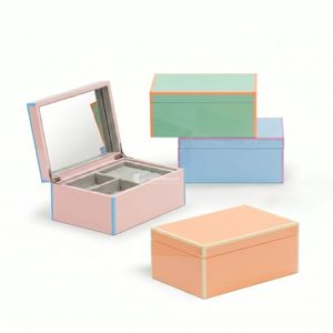 Moderna Caja Organizadora de Cosméticos con Espejo, Cajas para Joyas en Colores Rosa, Naranja, Azul y Verde - Product Image 2