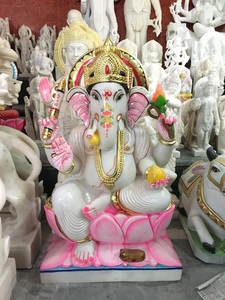 Estatua de Ganesha Ji de mármol blanco puro antiguo - Product Image 5