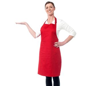 Delantal de cocina de color rojo al por mayor en India - Product Image 1