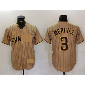 Camiseta de béisbol para hombre 2026 al por mayor, cosida, de San Diego, con nombres de Tatis Jr., Machado, Darvish, Bogaerts y Merrill - Protección UV para verano - Product Image 3