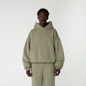 Sudadera con capucha coreano de algodón con estampado informal y bolsillo de canguro para hombre, jersey de gran tamaño personalizado para invierno, gimnasio al aire libre, 100% algodón - Product Image 2