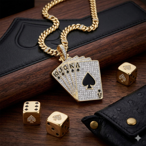 Collar Gargantilla de Plata 925 con Puntas, Estilo Hiphop, Moissanita, Incrustaciones Personalizadas, Colgante con Diseño de As de Picas y Carta de Póker, Chapado en Oro, Regalo - Product Image 2