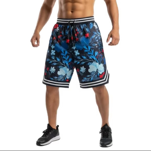 Pantalones Cortos de Baloncesto de Malla para Hombre al por Mayor con Serigrafía Personalizada - Logotipo Frontal Sólido, Casuales, Antiarrugas, de Secado Rápido y Transpirables - Product Image 1