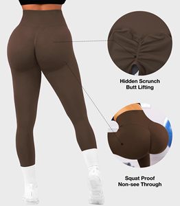 Women Tight Yoga Pant Scrunch Butt Leggings Butt Lifting <b>Tummy</b> <b>Control</b> High Waisted Solid Sports Workout Gym Running Compression - Product Image 4