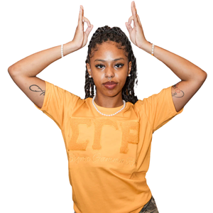 T-shirt en coton Sigma Gamma Rho, écologique, respirant, pour femme, avec lettres grecques brodées, haut décontracté à col rond de qualité supérieure - Product Image 1