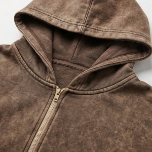 Survêtement d'hiver en coton pour homme, coupe oversize, délavé à l'acide, respirant, vêtements de sport de haute qualité, logo personnalisé imprimé, orné de strass - Product Image 4