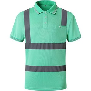 Camiseta de Seguridad de Alta Visibilidad para Hombre, 100% Algodón, Tejido de Punto, Manga Corta, Diseño Estampado, Cintas Reflectantes, Ropa de Trabajo para Construcción - Product Image 3