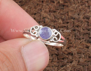 Bague en Tanzanite Naturelle en Argent Sterling 925 pour Femme, Pierre Précieuse Véritable Taillée, Pierre de Naissance de Décembre, Bijou Fin Classique pour Mariage, Pierre TZ - Product Image 2