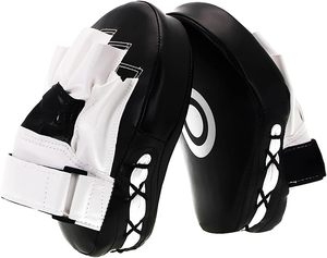 High Quality White Black Curved Boxing Mitts PU Leather Punch Gloves Lightweight Breathable Training <b>Pads</b> for Gym Adults - Product Image 1