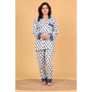 Conjunto de Pijama de Poliéster Crepé Estampado para Mujer, Elegante Ropa de Dormir, Conjunto de Pijama Suave y Cómodo para Mujer - Product Image 1