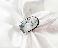 Bague en opale dendritique naturelle plaquée argent, faite à la main, avec pierre précieuse, ajustable, pour femme, vente en gros