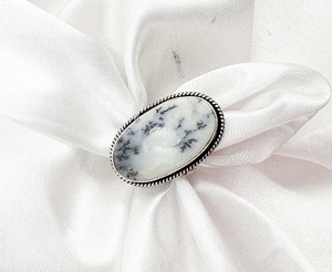 Natural Dendrite Opal <b>Ring</b> Silver Plated Handmade Gemstone Statement <b>Ring</b> <b>Adjustable</b> <b>Ring</b> for Women Wholesale - Product Image 2