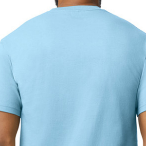 เสื้อยืดผู้ชายไซส์กลาง สีฟ้าอ่อน ผ้าฝ้ายพรีเมียม คอกลม แขนสั้น สไตล์ลำลอง ทรงโอเวอร์ไซส์ ใส่สบาย - Product Image 5