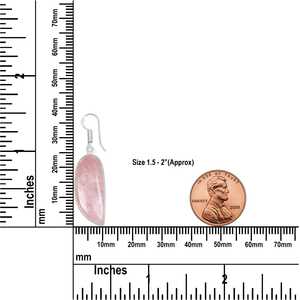 Boucles d'oreilles pendantes tendance en quartz rose de luxe pour femmes, bijoux bohèmes en pierres naturelles plaqués argent, pour fêtes et cadeaux, vente en gros - Product Image 4