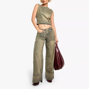 Pantalones Vaqueros Premium para Mujer, Personalizados OEM ODM, Suaves, Cómodos, Duraderos, Precio de Fábrica, Proveedor de Ropa de Alta Calidad - Product Image 1