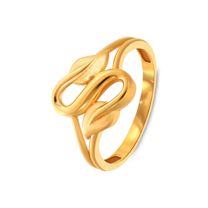 Elegant Infinity Leaf Design Gold <b>Ring</b> for Women Modern Nature Inspired Double Leaf Statement <b>Finger</b> <b>Ring</b> - Product Image 1