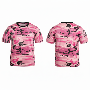 เสื้อยืดพิมพ์ลายพรางน้ำหนักเบา ระบายอากาศได้ดี แขนสั้น คอกลม สำหรับผู้ชาย เหมาะสำหรับกีฬากลางแจ้งและการฝึกซ้อม - Product Image 5