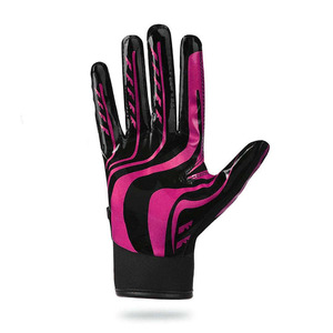 Guantes de Fútbol Americano Personalizados MARGINAL SPORTS MS-AMF-142 Rosa y Negro con Agarre Adhesivo, Transpirables, Ajustables para Receptor - Product Image 3