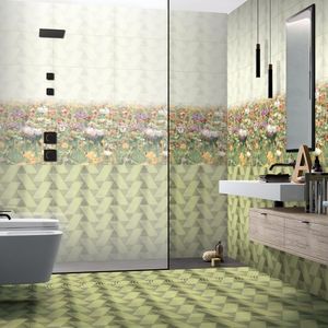 Azulejo de pared de cerámica blanco brillante de 300x600, diseño elegante y minimalista, perfecto para interiores de oficinas, edificios comerciales, a gran escala. - Product Image 3