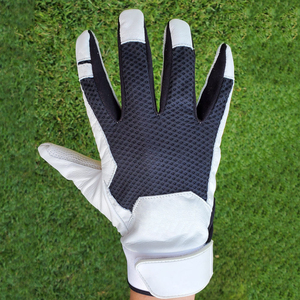 Guantes de Bateo de Béisbol Personalizados Unisex Profesionales con Correa Corta en Blanco y Negro, Duraderos, de Alto Rendimiento y Diseño Antideslizante - Product Image 2