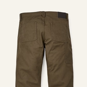 Men's Olive Green Cotton Canvas Hunting Pants Solid Color Breathable Autumn Outdoor Wear - Product Image 4