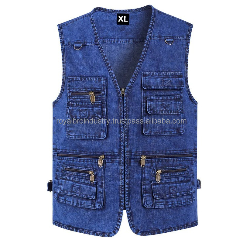 Sleeveless Denim Jacket Men Black Custom Wholesale